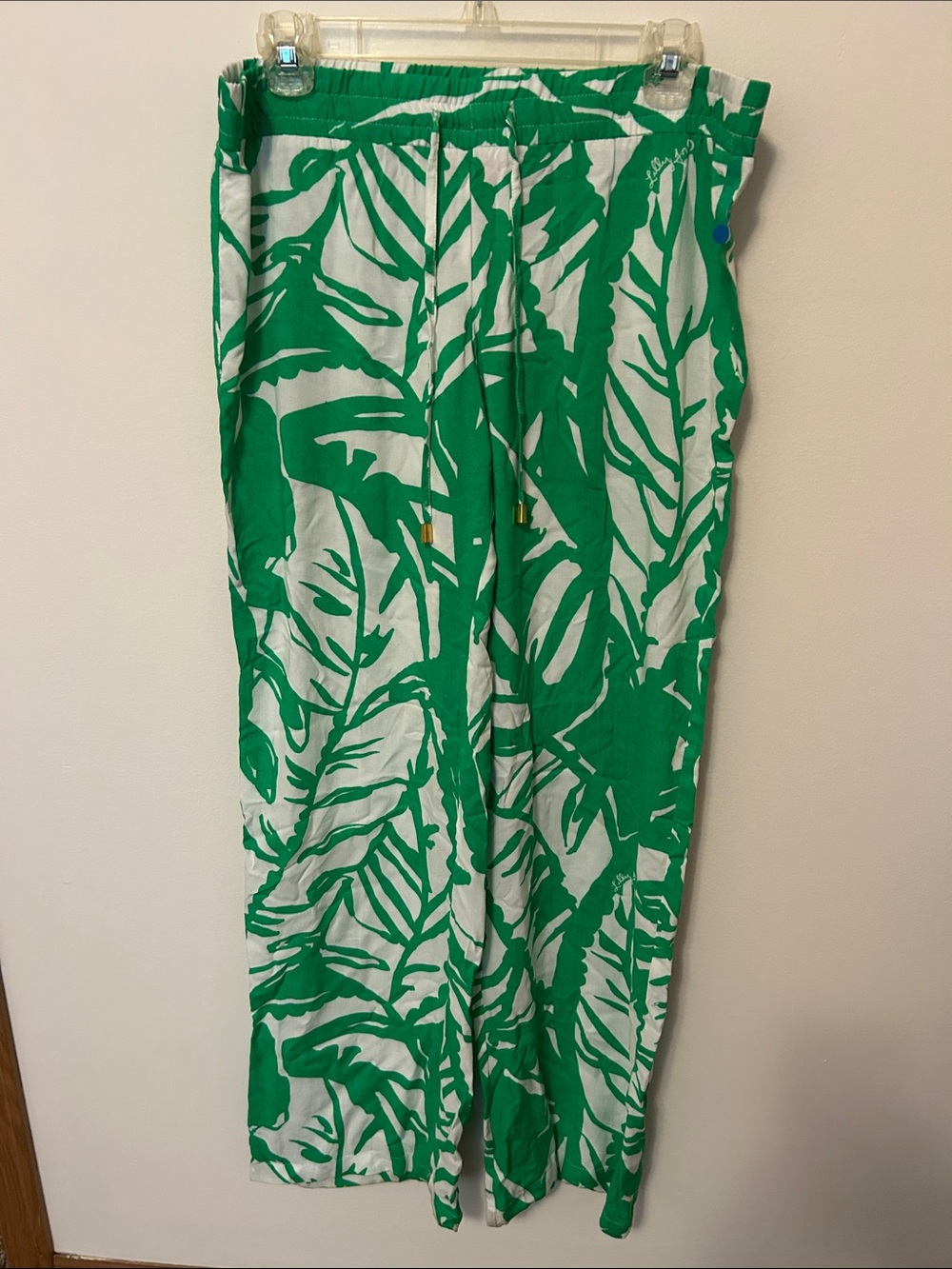 Lilly Pulitzer for target Leaf Print Wide-Leg Pants - palazzo size small